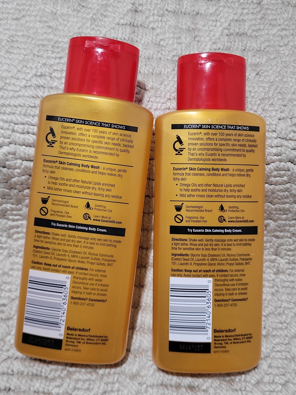DISCONTINUED Eucerin Skin Calming Body Wash - Lot of 2 HTF 8.4oz - Picture 5 of 7